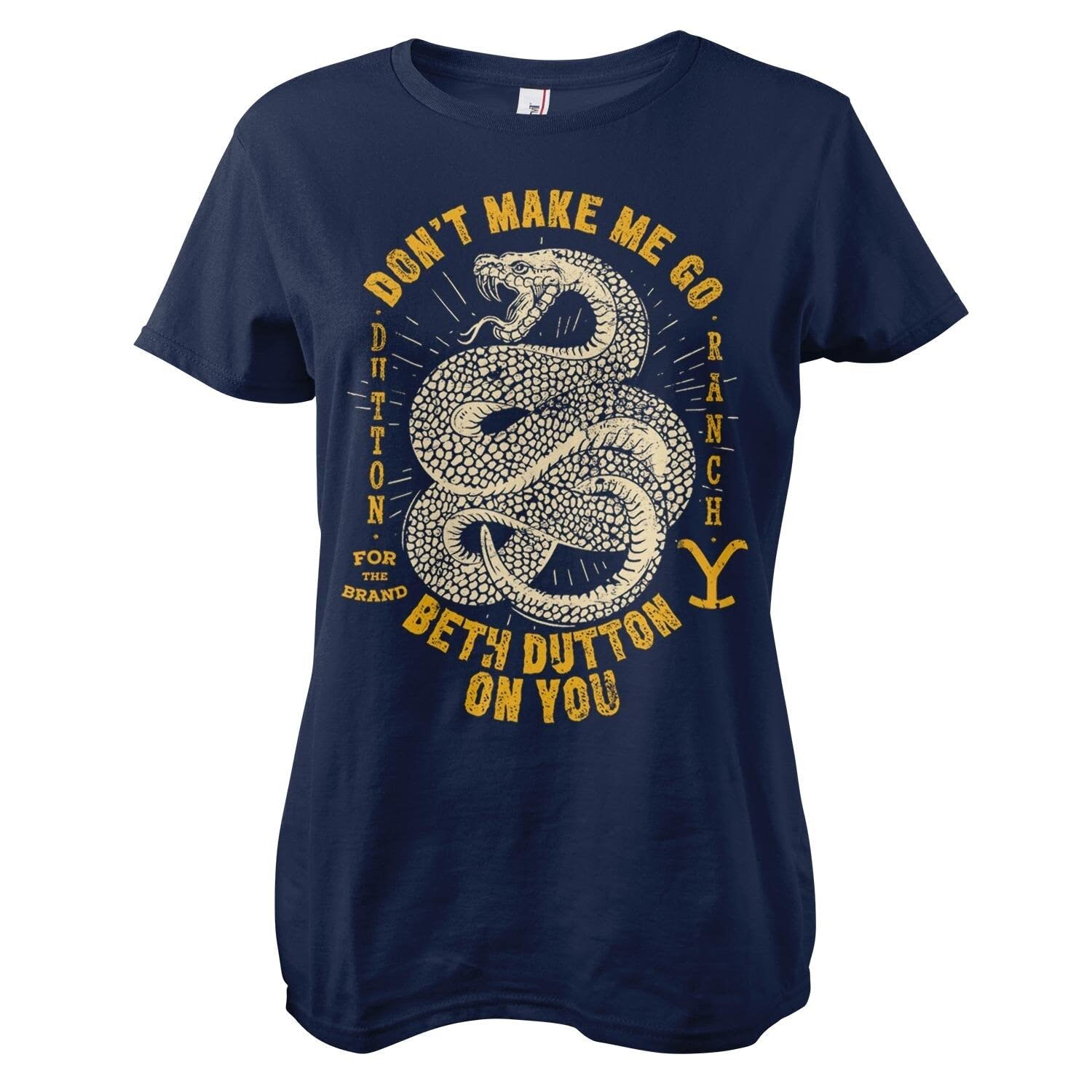 Yellowstone Officially Licensed Beth Dutton Women T-Shirt (Navy), Large