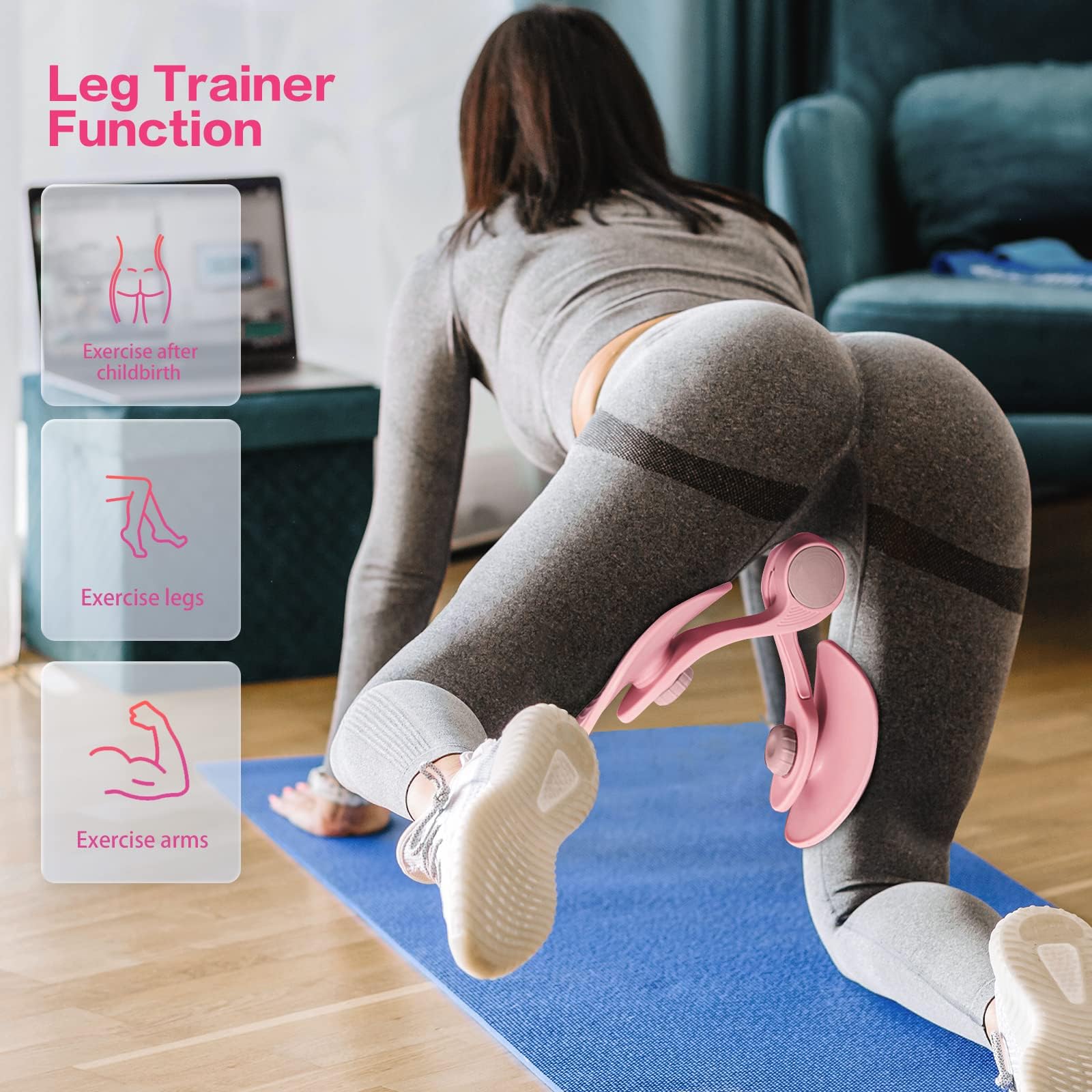 Allenatore per gambe e gambe per la casa, per la casa, le gambe, per la casa, le donne, la coscia, il trimmer, l'allenamento sportivo dimagrante (rosa)