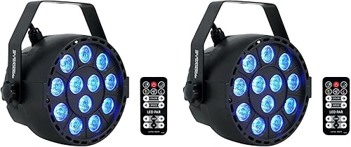 Rockville RockPAR TRI LED RGB Compact Par Can Pro DJ DMX Wash Light+Remote Negro