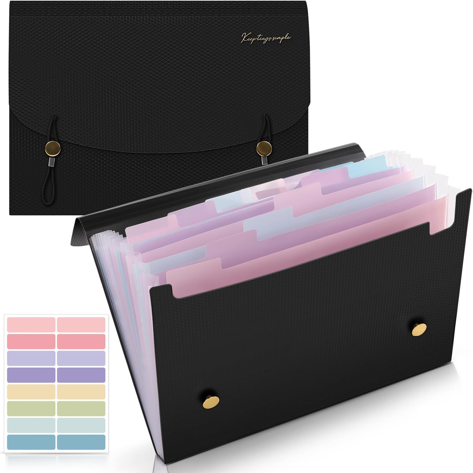 ABC life Dokumentenmappe A4 mit Reißverschluss, A4 Erweiterbare ...