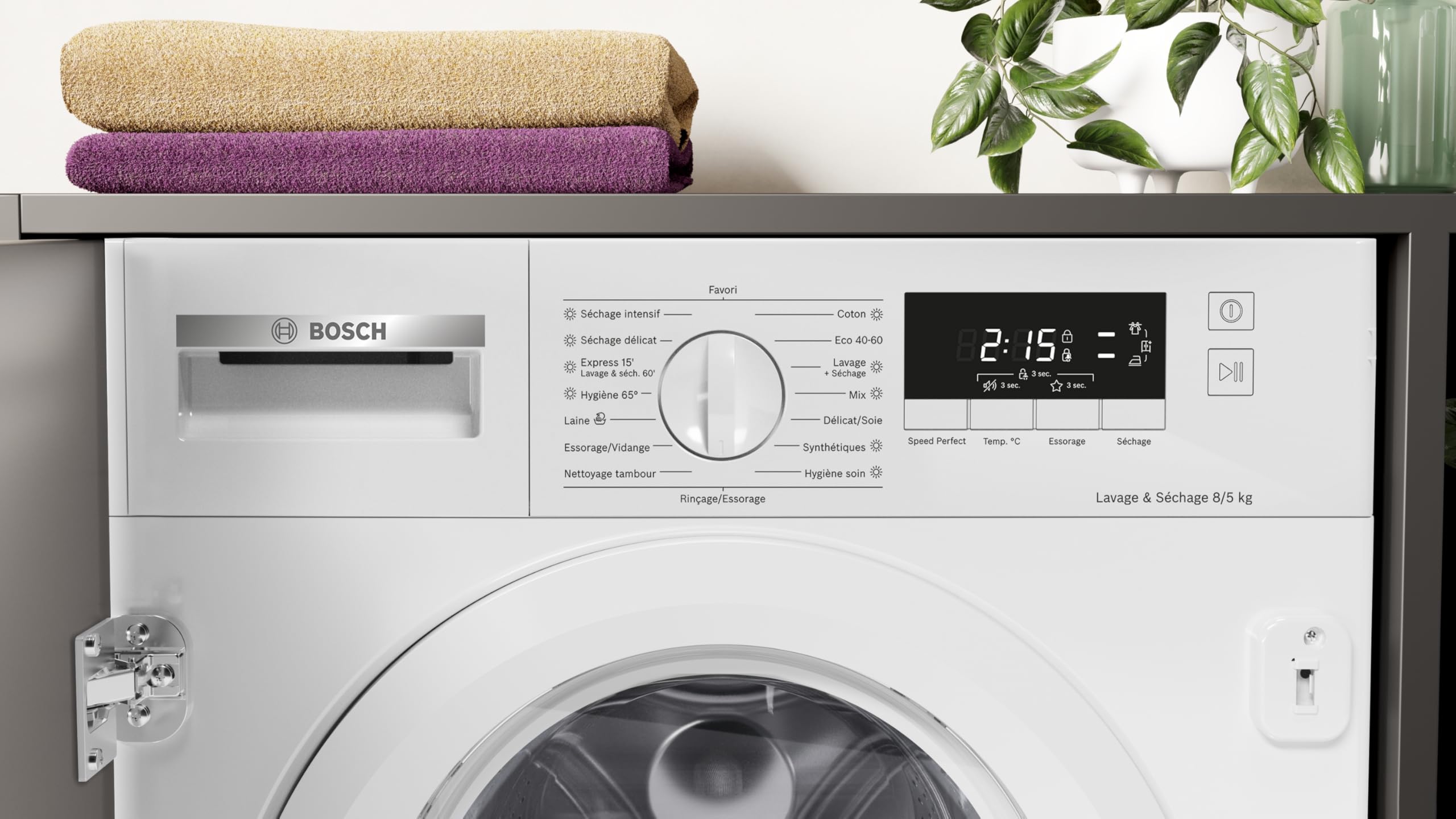 Série 4, Lave-linge séchant intégrable, 8/5 kg, WKD28260FR