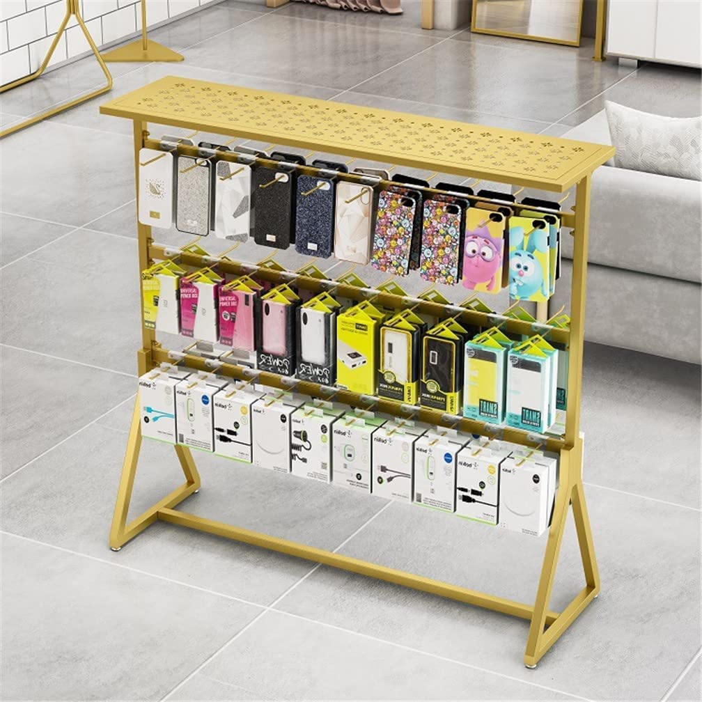 Espositore per Scaffale Dorato, Scaffale in Metallo Utilizzato per Visualizzare Pantofole, Biancheria Intima, Calzini, Custodie per Cellulari, Accessori per Scaffali E Altri