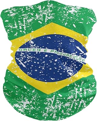 UWSG Fashion Bandanas Headwear Brazil Flag Seamless Neck Gaiter Headwrap Balaclava