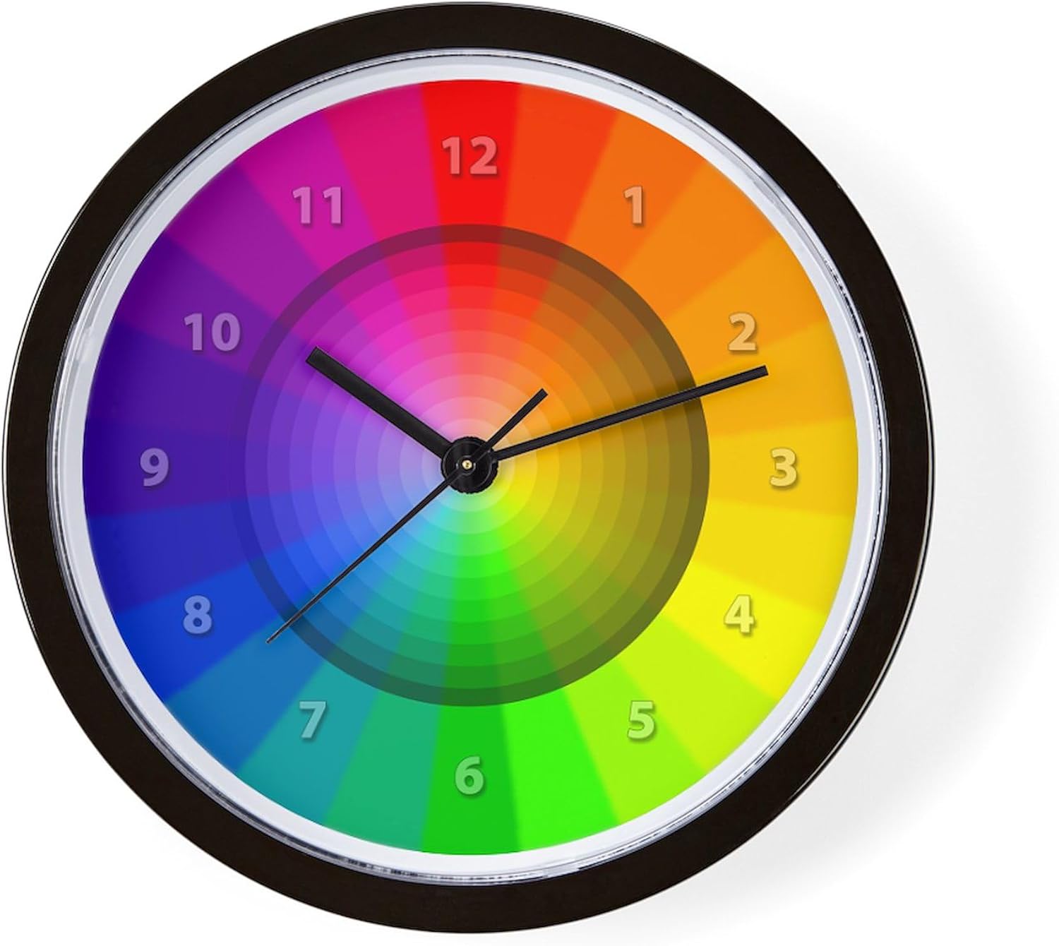 CafePress Color Wheel Shades 10" Wall Clock for Livingroom, Kitchen, or Office