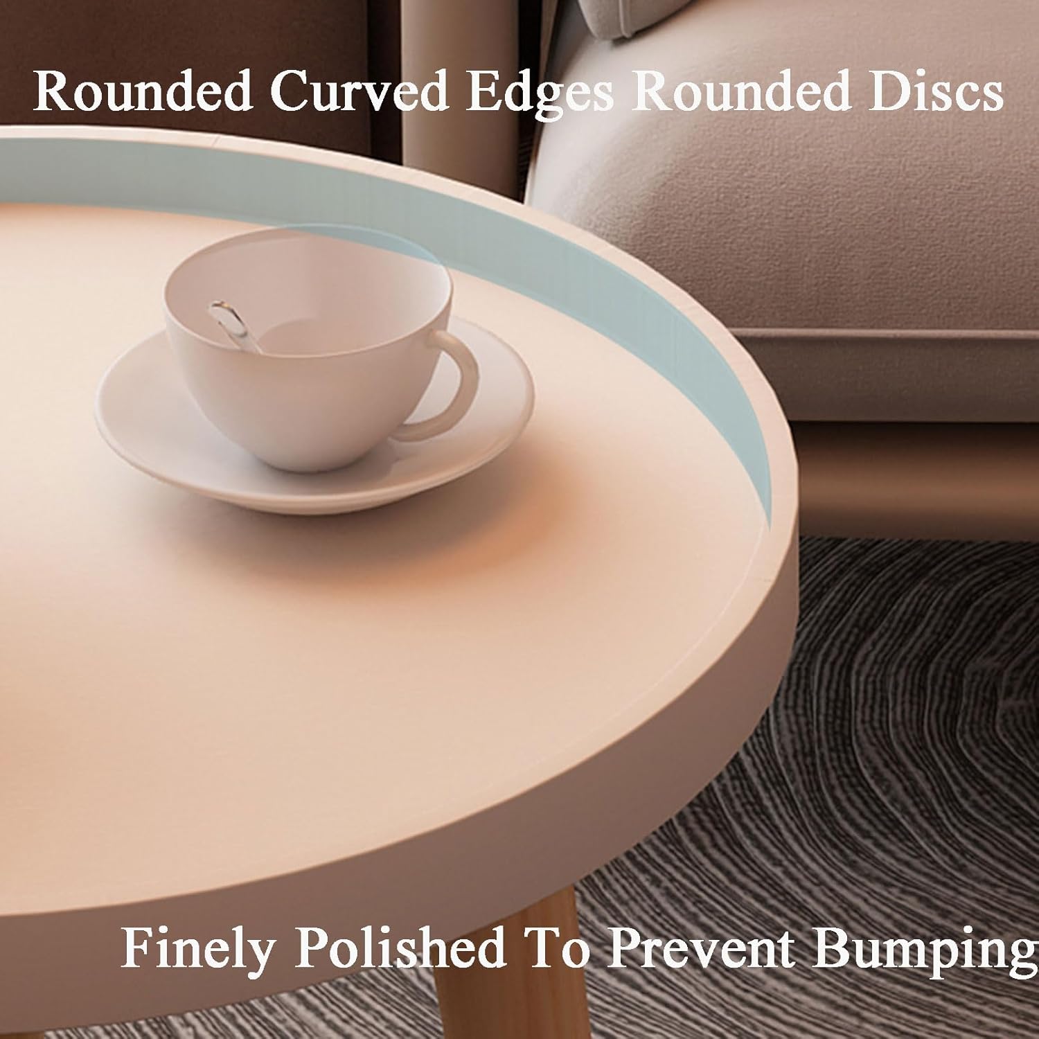 JATIBOSH Coffee Table Round Nesting Table for Living Room,Small Circle Table for Small Space,Metal Frame, Home Office Bedroom Outdoor Sofa End Side Table Bedside Tables