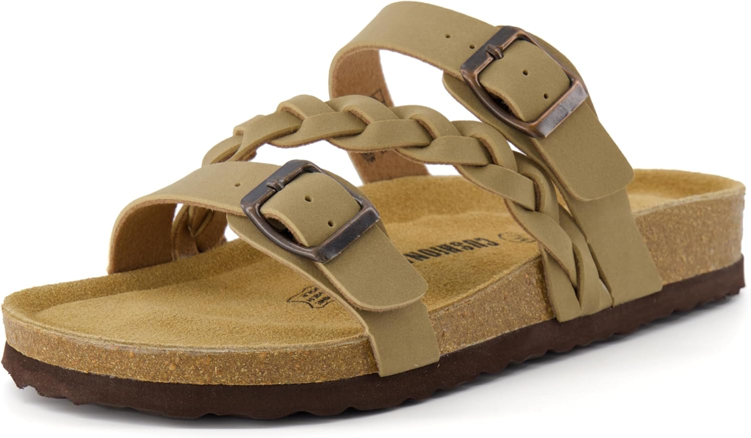 CUSHIONAIRE Lizzy Cork Footbed Womens Sandals - Comfortable Braided Summer Slip On Slide Sandals for Women 2025 - Image 9