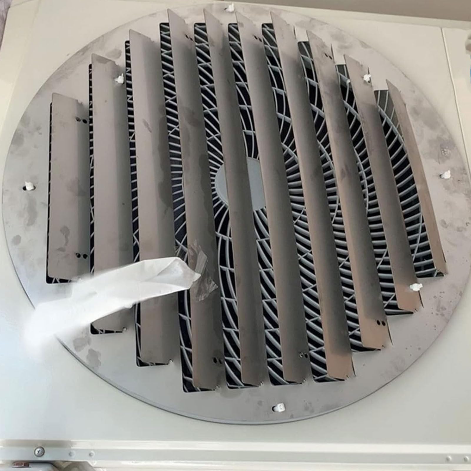 Deflettore d'aria in acciaio inox per unità esterna di condizionatore – Modello rotondo anti-soffiaggio per cambiare la direzione dell'aria (58 cm)