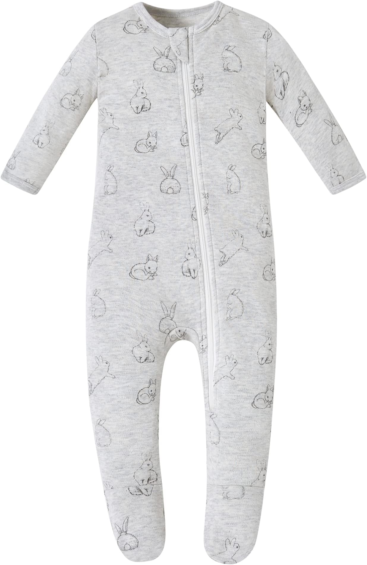 Organic Cotton Baby Pajamas, Boys Girls Zip Front Sleep 'N Play Pjs, Footed Sleeper, Long Sleeve