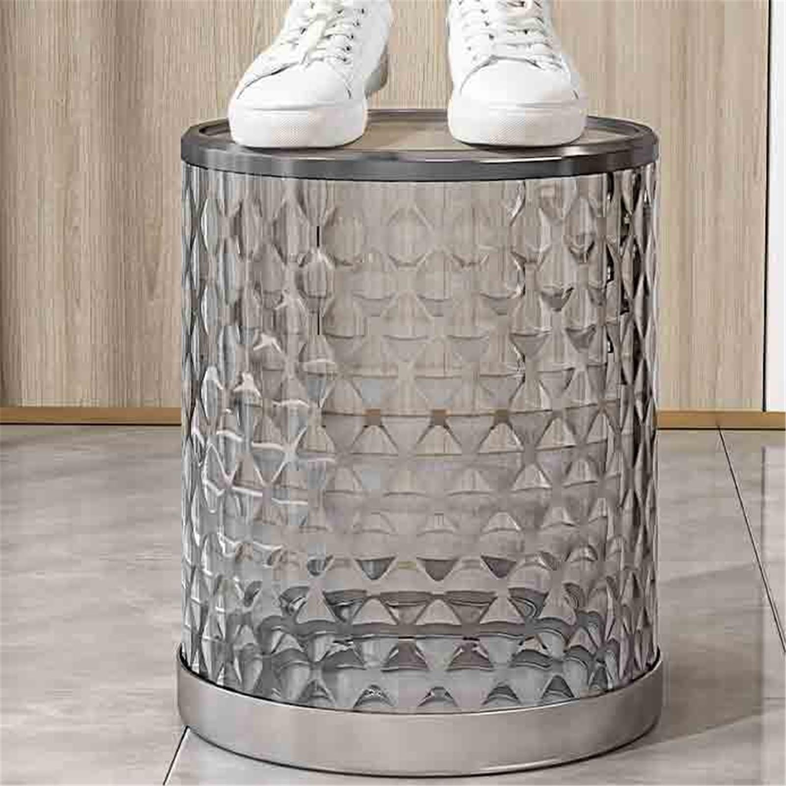 Büro Transparenter Und Minimalistischer Mülleimer Mit Wellenförmigem Design(Klein)