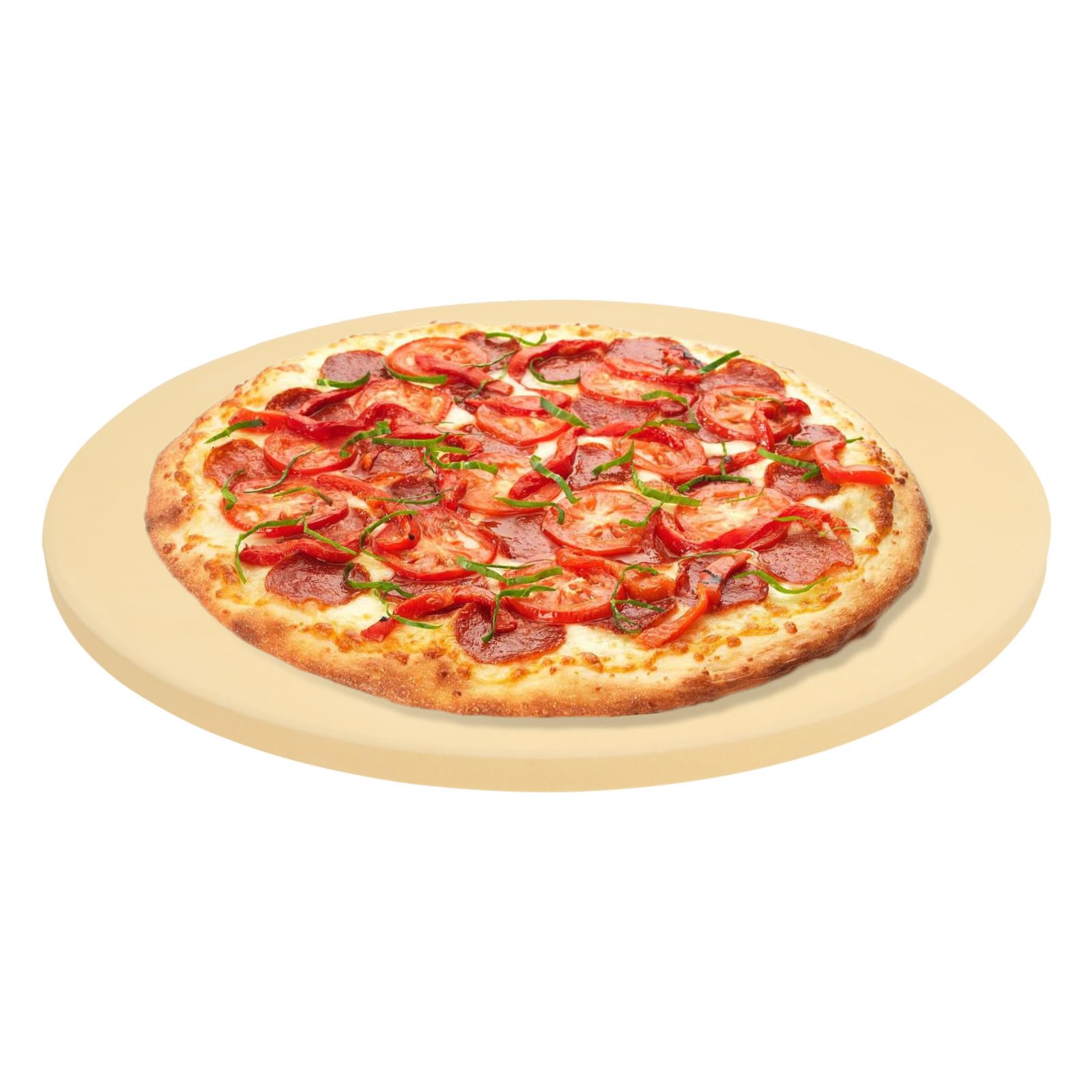 Round Pizza Stone, 12 Inch Pizza Stones for Oven and Grill， Large Backing Stone for Bread, Pizza（305 x 12 MM）