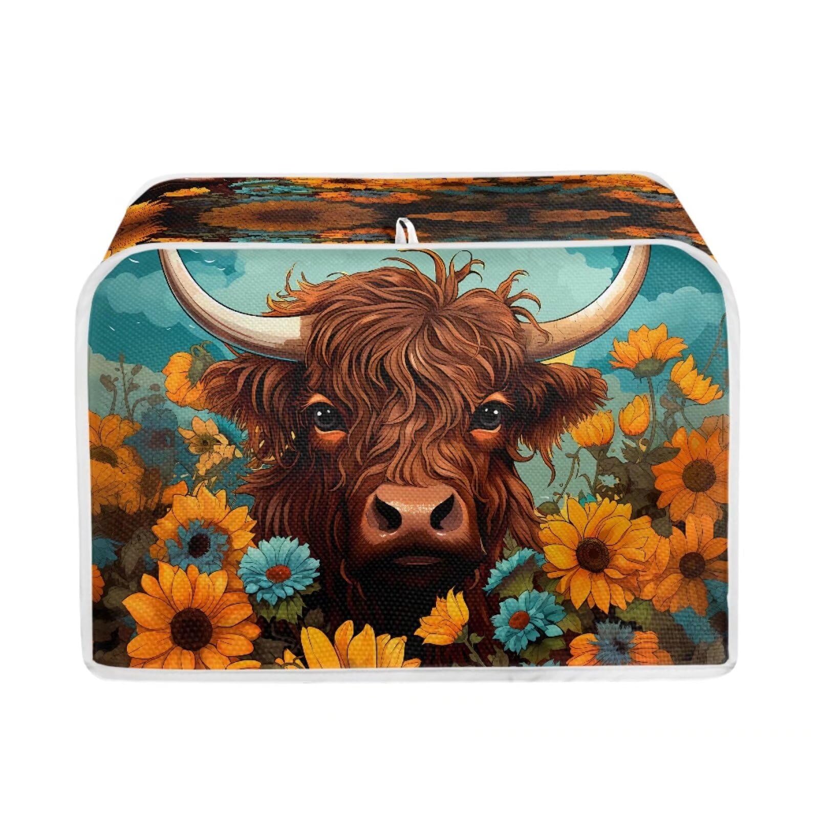 JEOCODY Sunflower Toaster Cover, 2 Slice, Waterproof, Polyester, Standard Fit