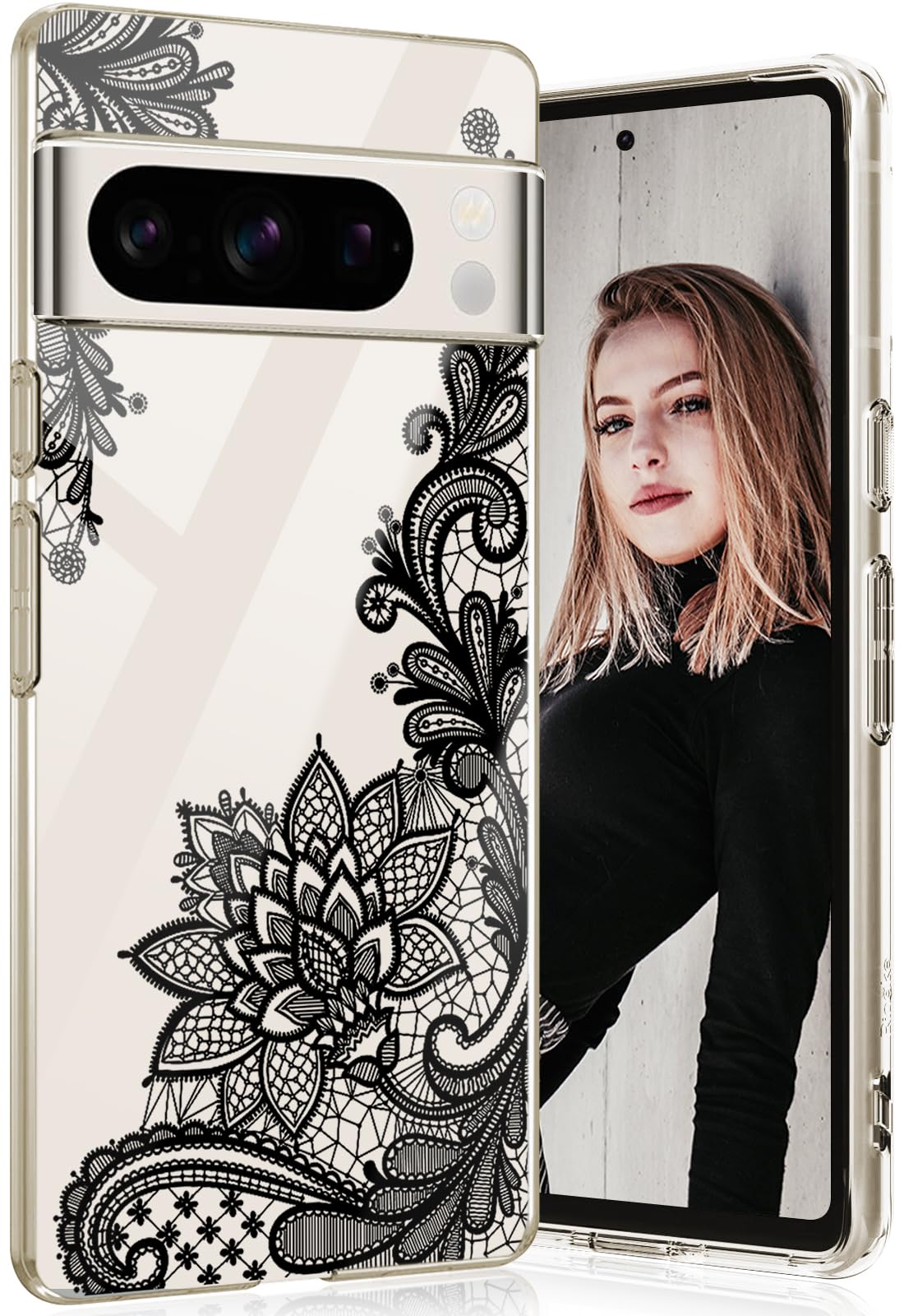 Beaucov Pixel 8 Pro Case,Colorful Floral Cat Mandala Drop Protection - View #8