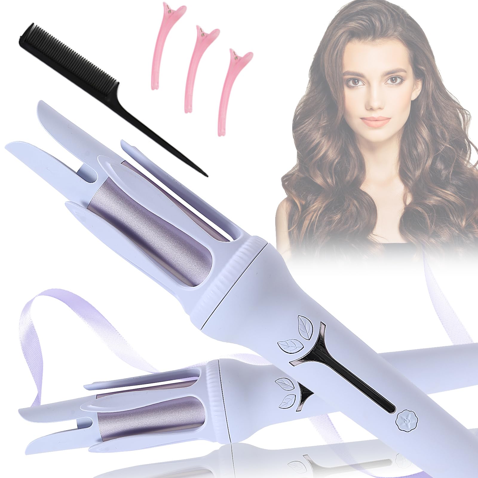 Automatic Rotating Curling Iron, 1.25 Inch Barrel, Ceramic Tourmaline, Dual Automatic Curling Iron - Professional 1.25 Inch Ceramic Hair  main image 4