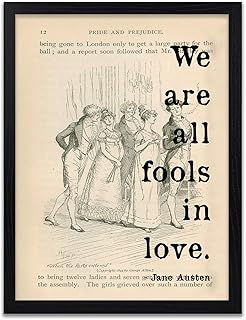 Pride and Prejudice Book Quote Wall Prints - Jane Austen Literary Quotes Print - Gift for Book Lover - Literary Gifts - Frame Not included