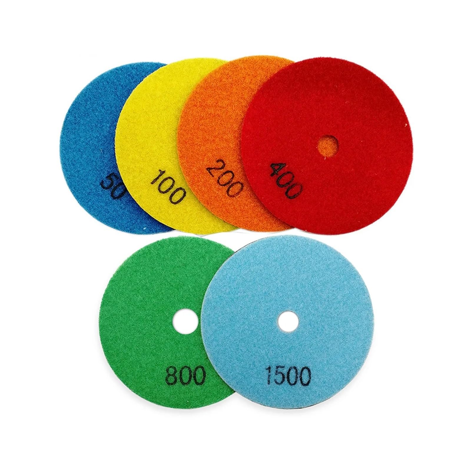 Almohadillas de pulido 6 uds almohadillas de pulido 100mm #30-3000 en seco lijado granito mármol porcelana placa molienda azulejos(6pcs Set 50-1500)