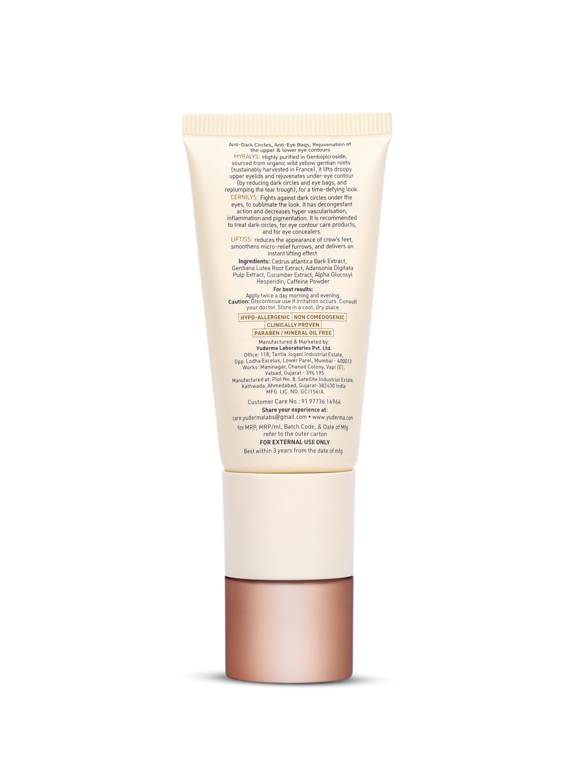YUDERMA Yuvenex Under Eye Cream For Dark Circles โ 3X Contoura Care Under Eye Gel for Dark Circle & Puffiness Treatment, Hydrating Cream for Fine Lines & Under Eye Care, 25 ml 2
