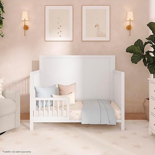 Miniatura 8 de Evolur Dream On Me Dillian - Cuna convertible 3 en 1 en blanco, certificado JPMA y Greenguard Gold, fabricada con madera de pino de Nueva Zelanda