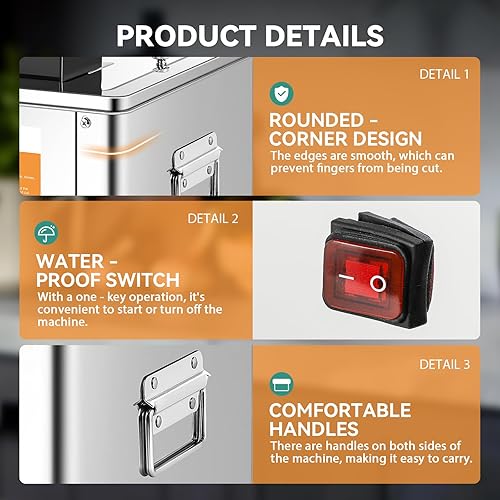 Miniatura 4 de Newhai 850W máquina cortadora de carne eléctrica 0138in máquina triturada de acero inoxidable 330lbh para carne de cerdo deshuesado pollo pescado