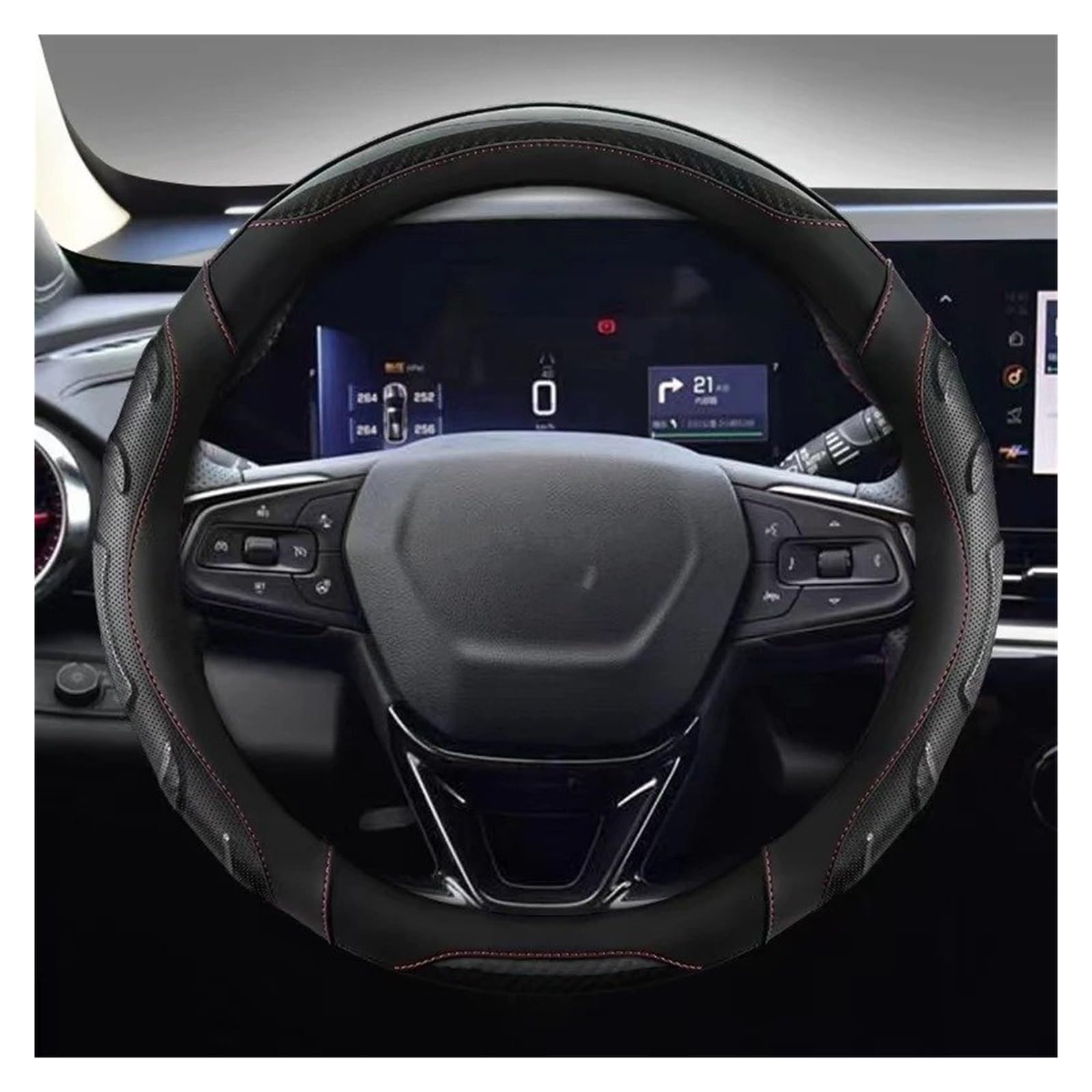 Cubierta Volante Coche Funda Volante Coche para Chevrolet para Cruze para Malibu para Sail para Spark para Captiva para Equinox para Trax para Tracker para Aveo para Lova Funda Volante Coche(Negro)