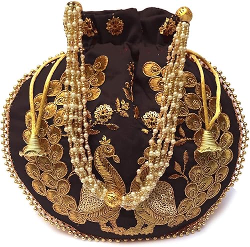 Bolsa de terciopelo bordada para mujer, bolsa con cordón, regalo de boda dorado para mujer