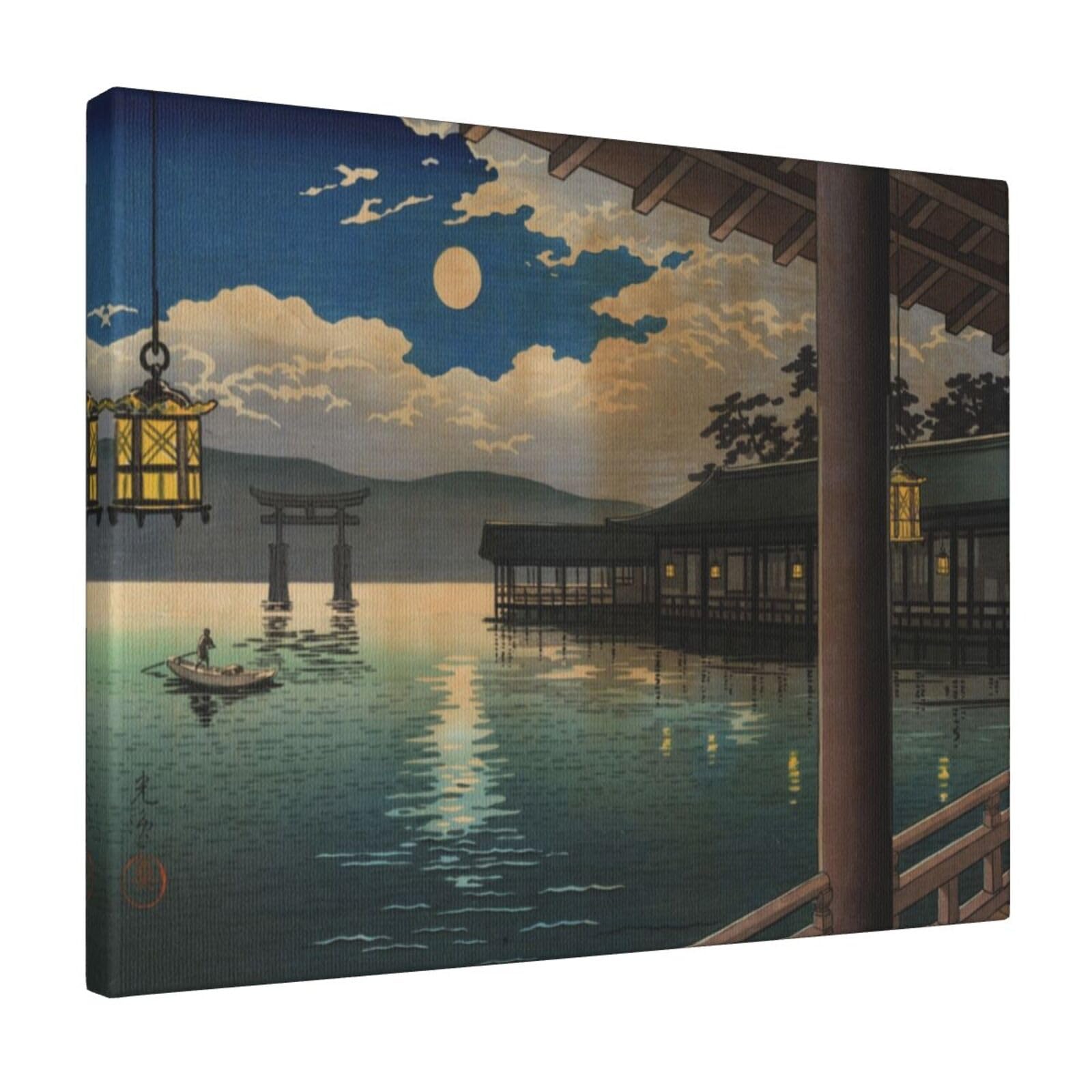 Amazon.co.jp: アートパネル 土屋光逸 夏の月 宮島 世界の名画