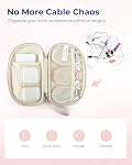 BAGSMART Organisateur de cordons de voyage Électronique Organisateur Case de voyage, matelassée Cable Organizer Sac Essentiels de Voyage pour les femmes, Petite Tech Organisateur Cas de voyage pour chargeur, câble, téléphone, Flash Drive Rose