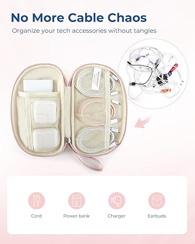 Miniatura 2 de BAGSMART Organizador de cables de viaje, organizador electrónico de tecnología compacta, funda de viaje, esenciales para cargador, cable, teléfono,