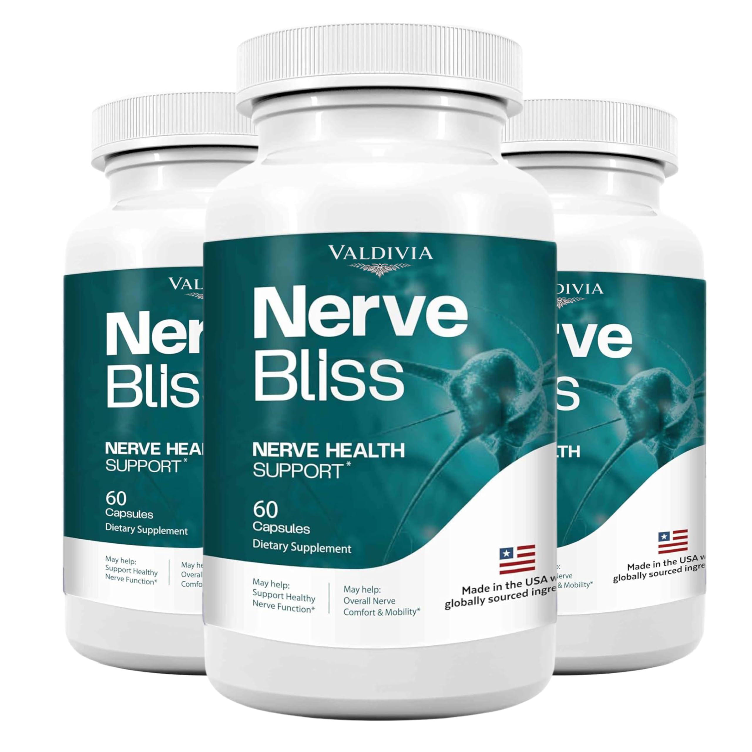 Valdivia NerveBliss - NerveBliss Advanced Nerve Support Supplement Capsules, Premium Natural Multivitamin Advanced Formula, 180 Capsules