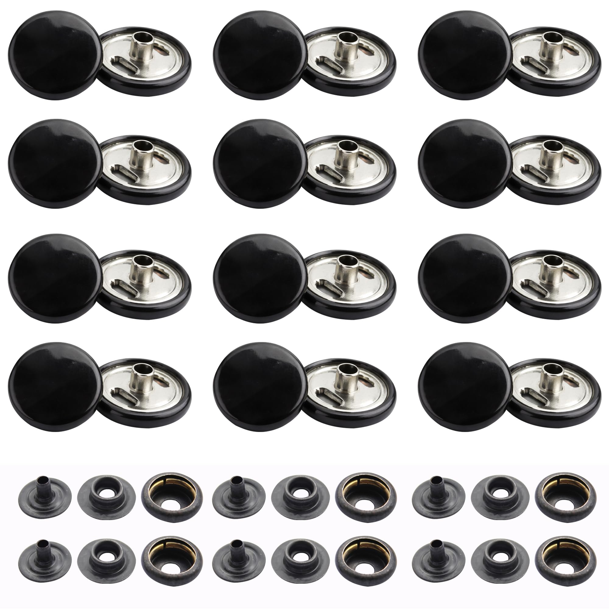 Trimming Shop Botones a presión de 15 mm 4 piezas, cremalleras de metal para chaquetas, jeans, manualidades en cuero, correas y proyectos de costura, reparación de ropa, azul claro, 500 piezas