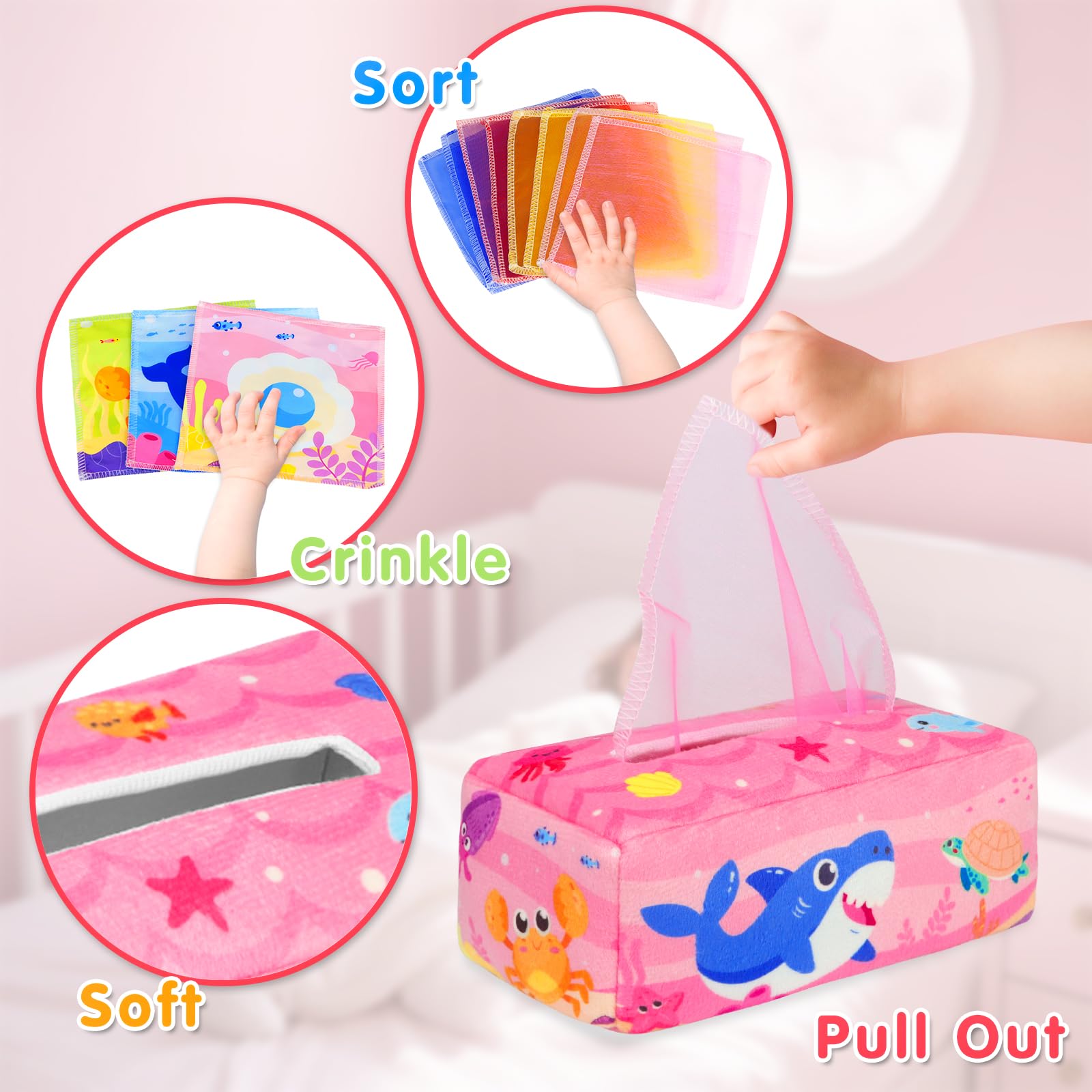 Baby Tissue Box Toy Baby Girl Toys Montessori - Main Image