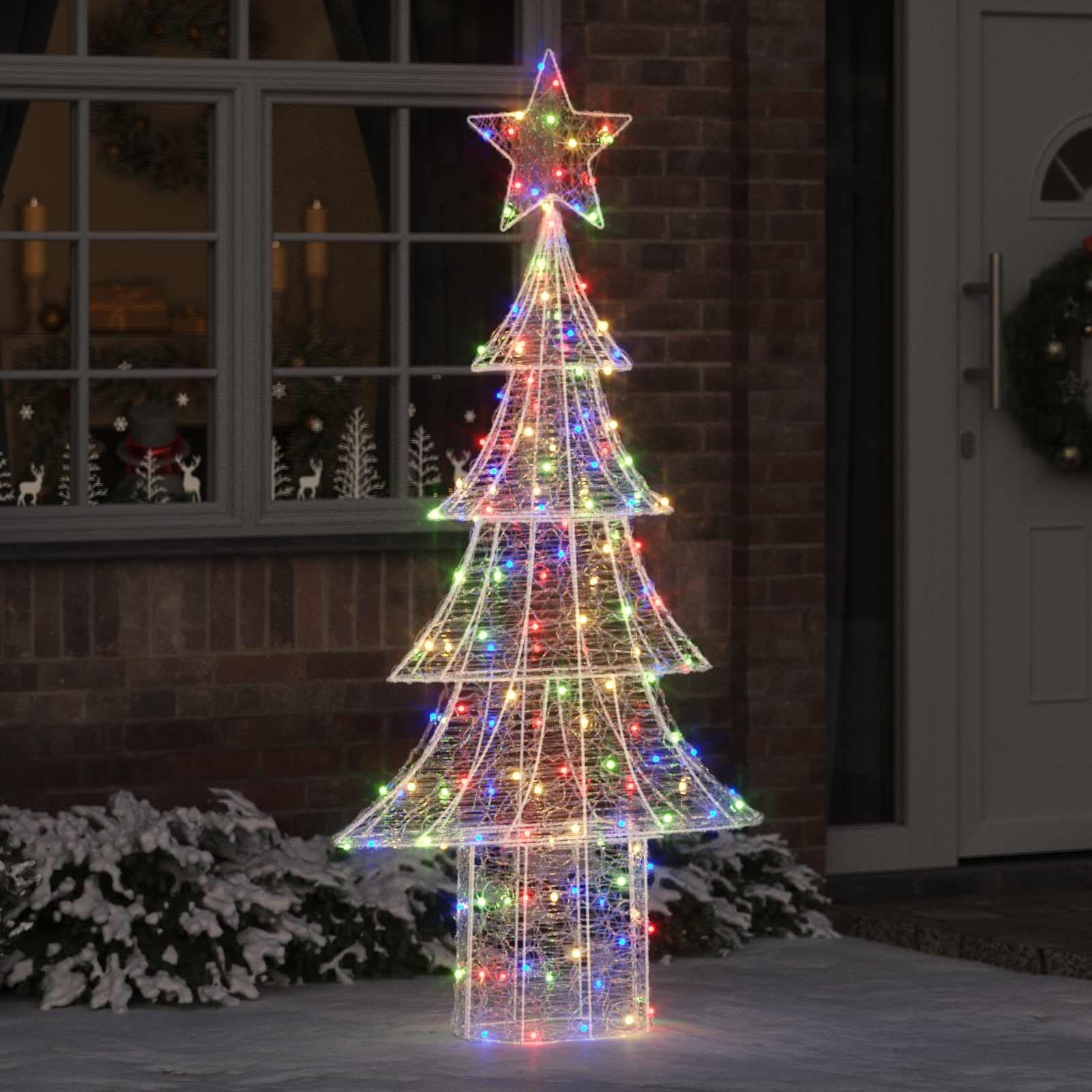 Sapin de Noël en acrylique 180 cm LED multicolore USB figurine décoration étanche