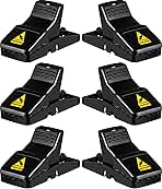 Feeke Rat Trap, Large Mouse Traps, Mouse Traps Indoor for Home, Instant Kill Traps for Mouse Rat Chipmunk, Quick Set Up and Reusable - 6 Pack, Black