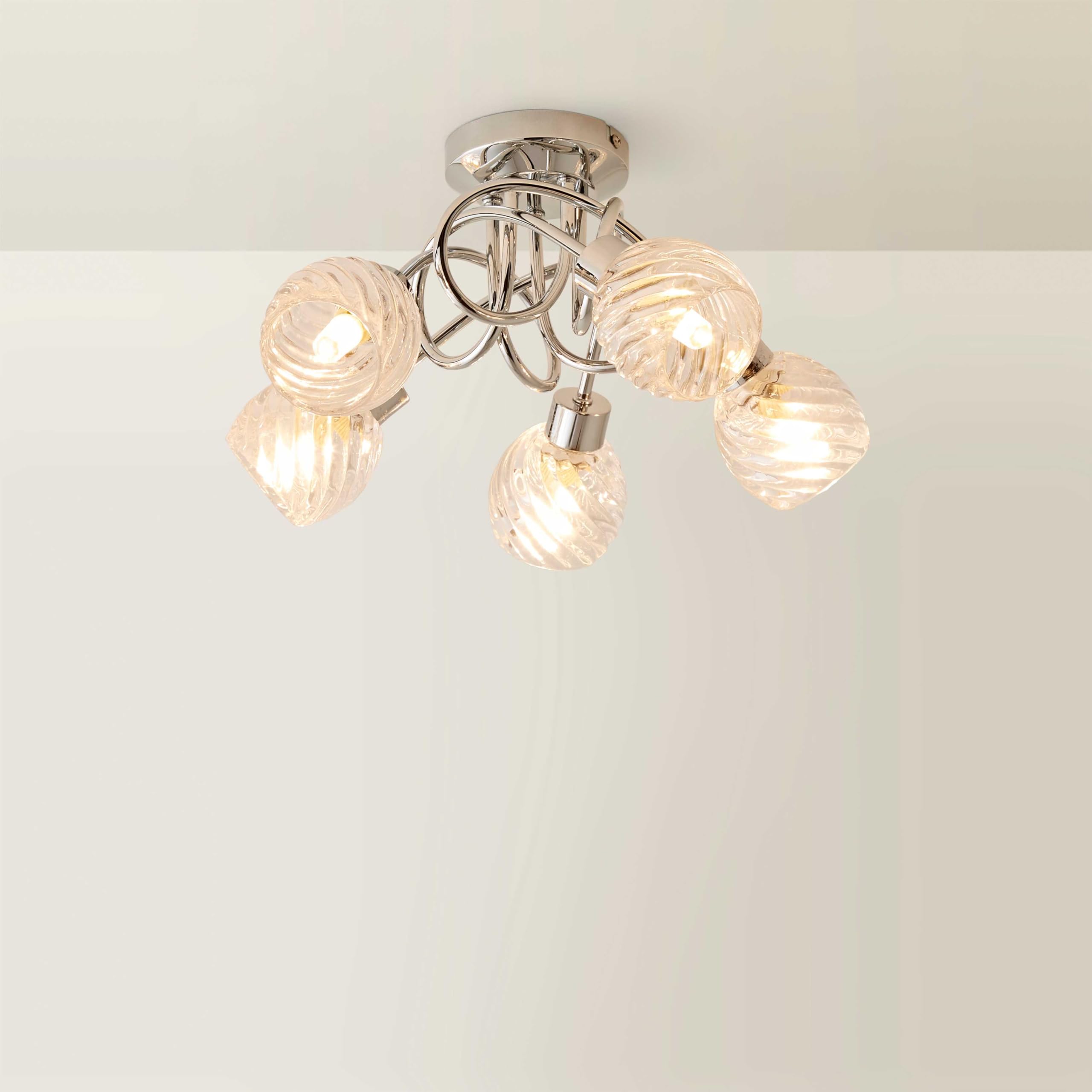 Valuelights Silver Reyka 5 Way Ceiling Bar Light