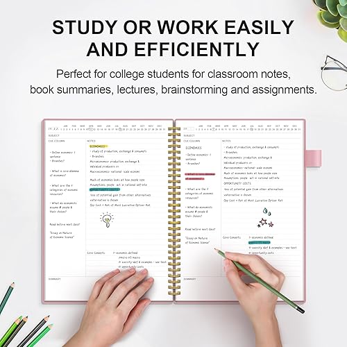Miniatura 2 de Regolden-Book Cornell - Cuaderno de notas, sistema de toma de notas de estudio, cuadernos en espiral, cuaderno con rayas universitarias para