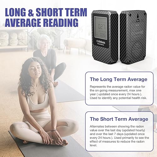 Miniatura 14 de Life Basis - Detector de radón para el hogar, probador de radón portátil para el hogar con monitoreo de radón a largo y corto plazo, rango de 0-500