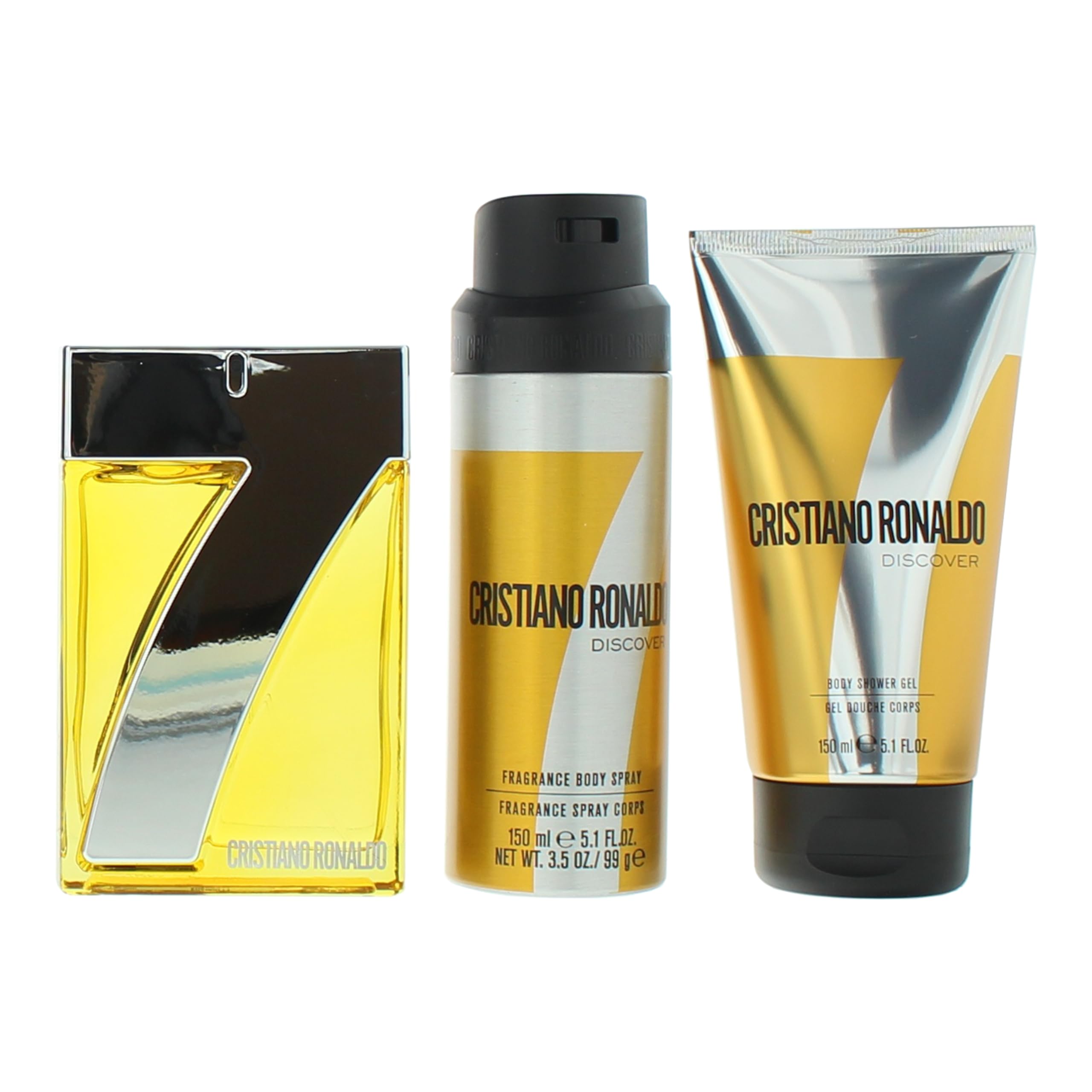 Cristiano Ronaldo Cr7 Discover Gift Set Edt + Shower Gel + Body Spray für Damen und Herren, ideal für einen langanhaltenden Duft, mit 100 ml