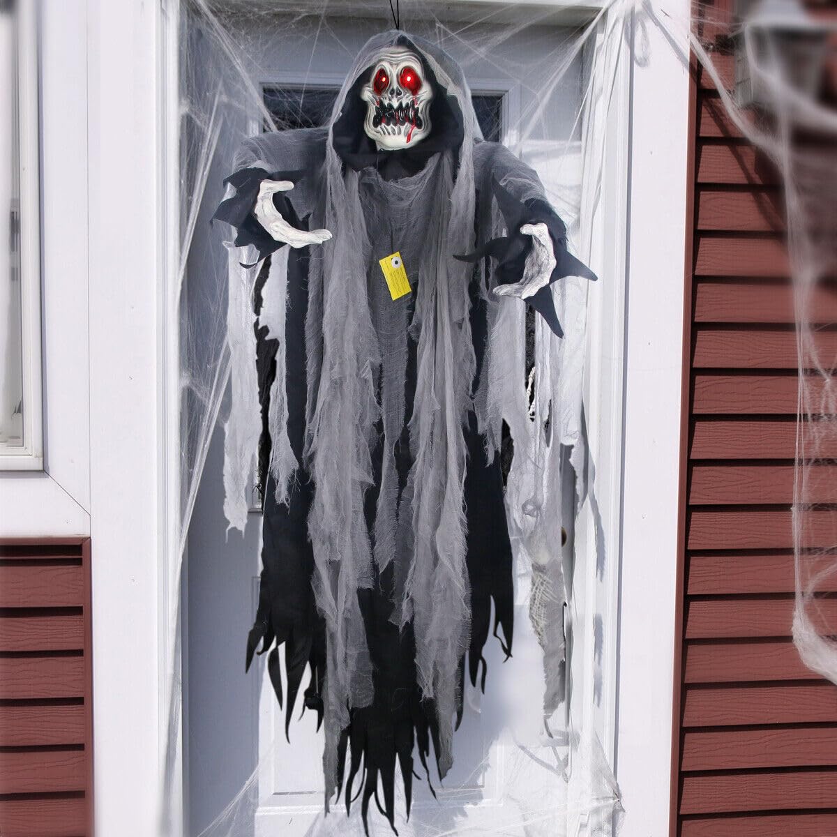Decorazioni di Halloween nere da 1,5 m da appendere fantasma spaventoso puntello teschio per esterni e interni oggetti di scena di Halloween grandi