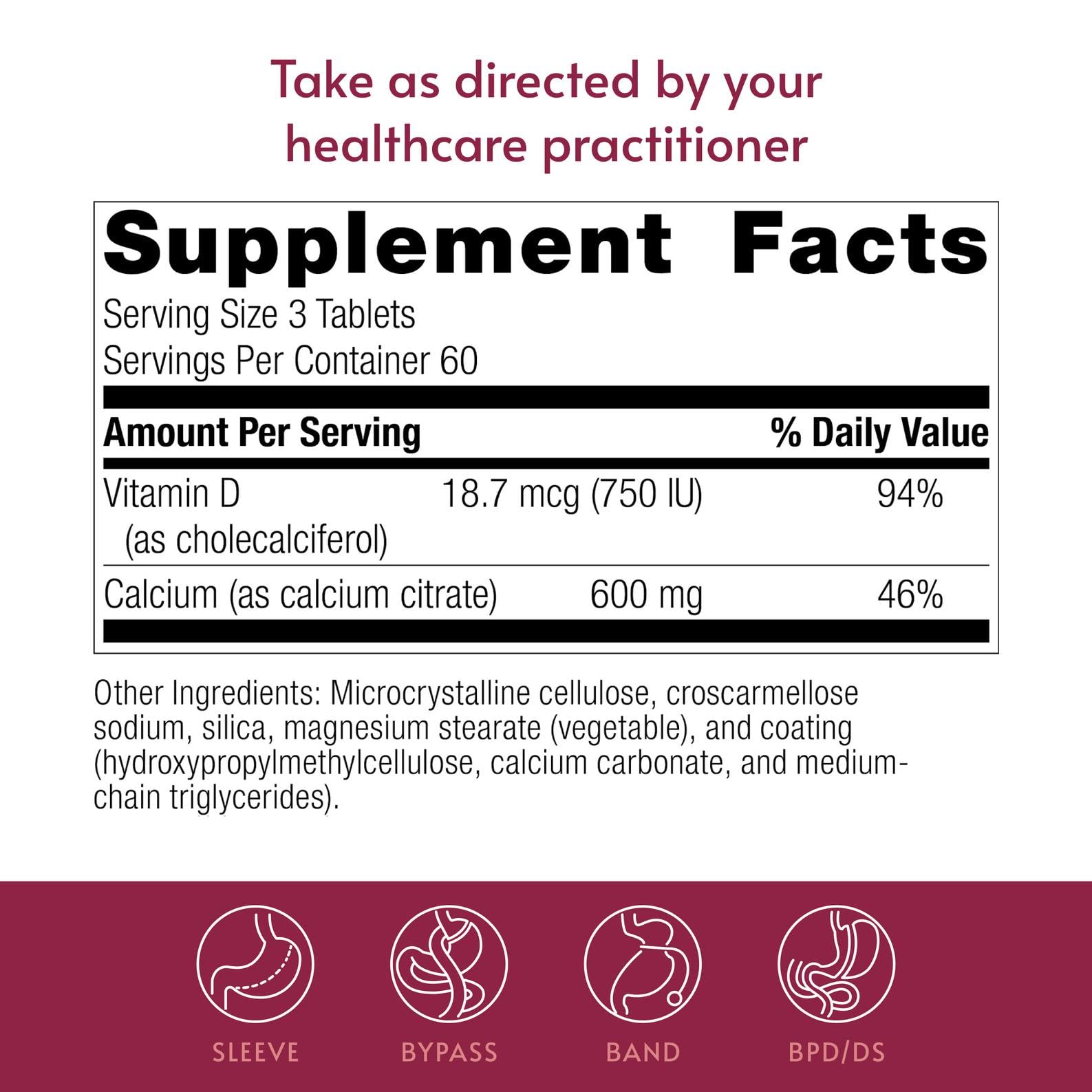 Bariatric Advantage Non Chewable Calcium Citrate, 180 Tablets — Amazon image 4