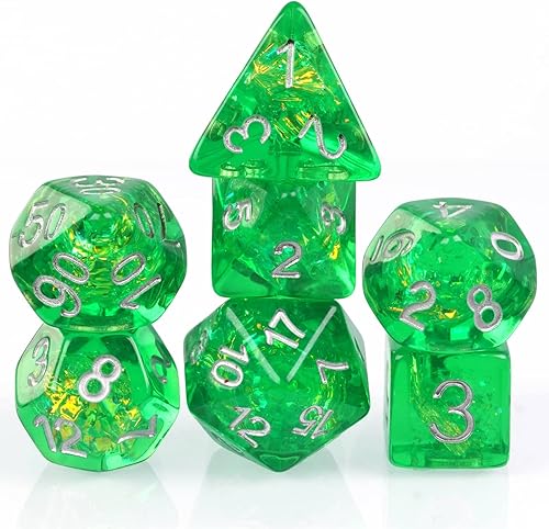UDIXI - Juego de dados poliédricos DND, dados D&D de 7 die para Dungeons and Dragons, dados DND para MTG, Pathfinder, juegos de mesa (plantas