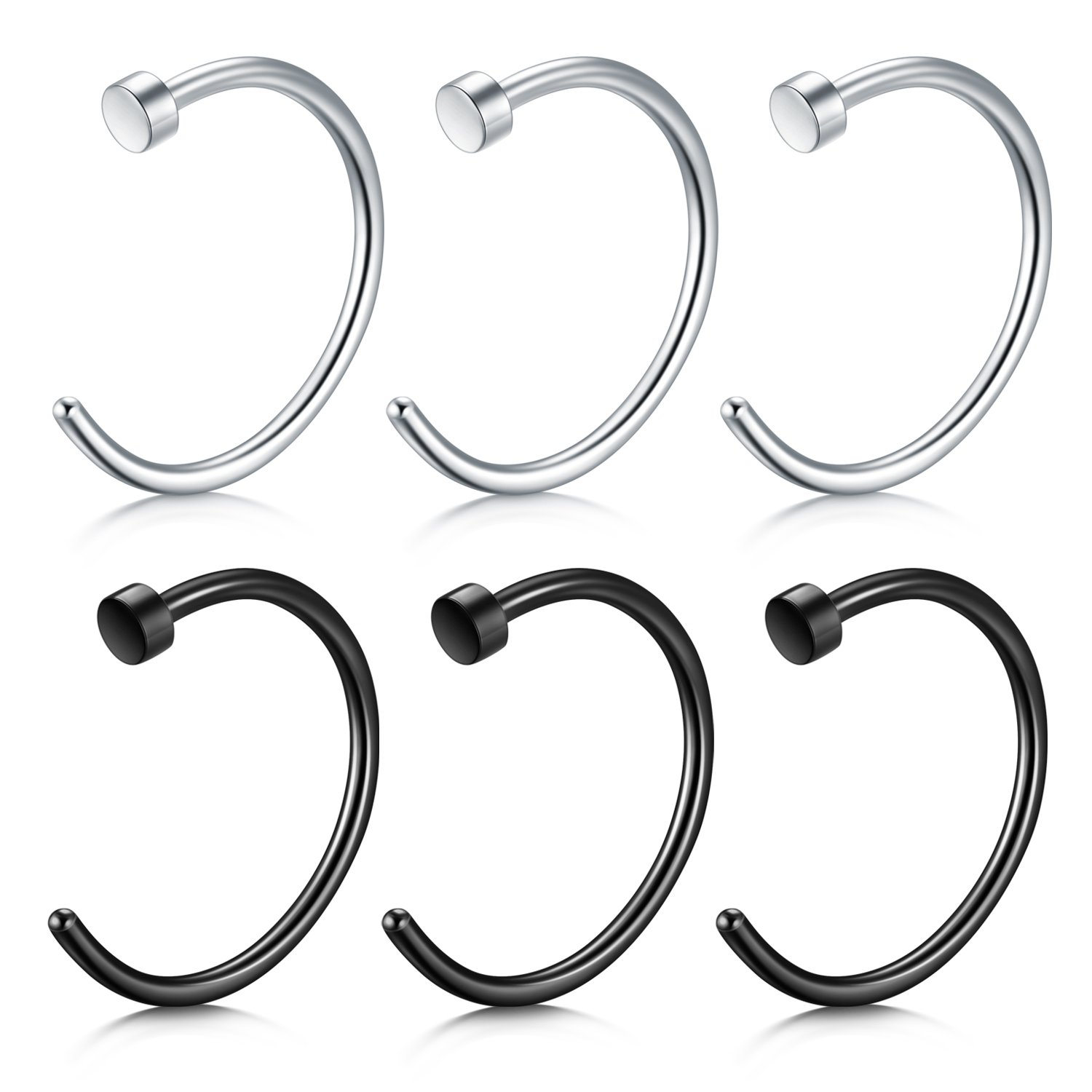 Sponsored Ad – Nose Hoop Rings 18G 20G 316L Surgical Steel Nose Ring Hoop C Shape Nose Jewelry