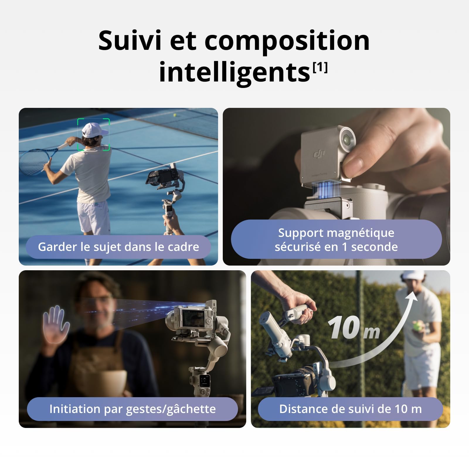 DJI RS 4 Mini Combo, stabilisateur de nacelle pour caméra Canon/Sony/Panasonic/Nikon/Fujifilm, Verrouillage Automatique des Axes, Charge utile de 2 kg, nacelle de caméra, poignée de malette