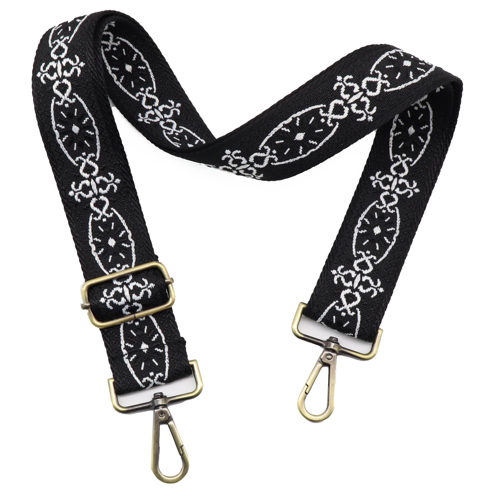 LEMEDE Purse Strap Adjustable Replacement Crossbody Bag Strap Retro Jacquard Embroidery Shoulder Straps for Canvas Bag