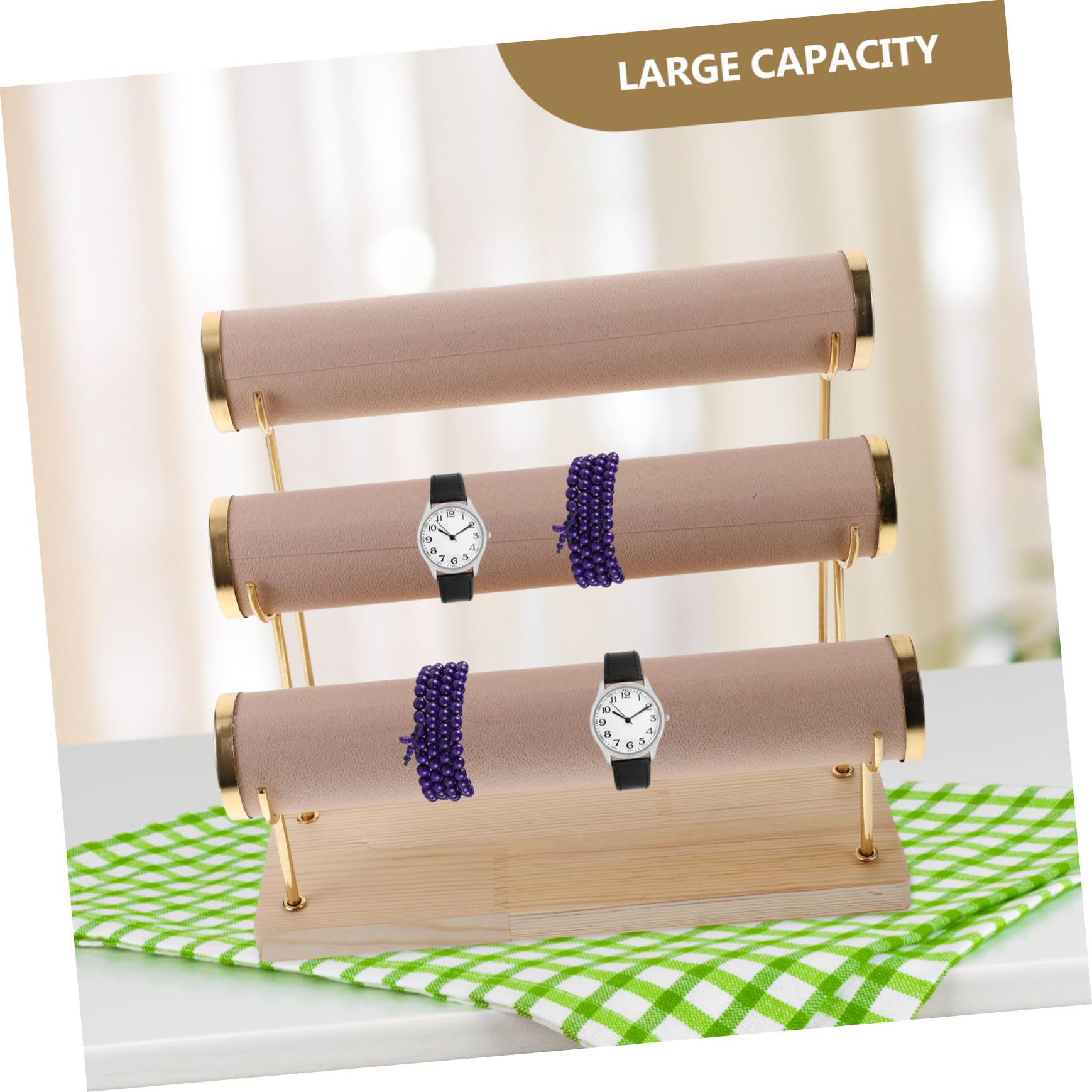 Alipis Armband Organizer mit 3 Ebenen Sockel und Legierung Abnehmbares Design und Filzunterlage für Zuhause und Geschäft zur Schmuckaufbewahrung