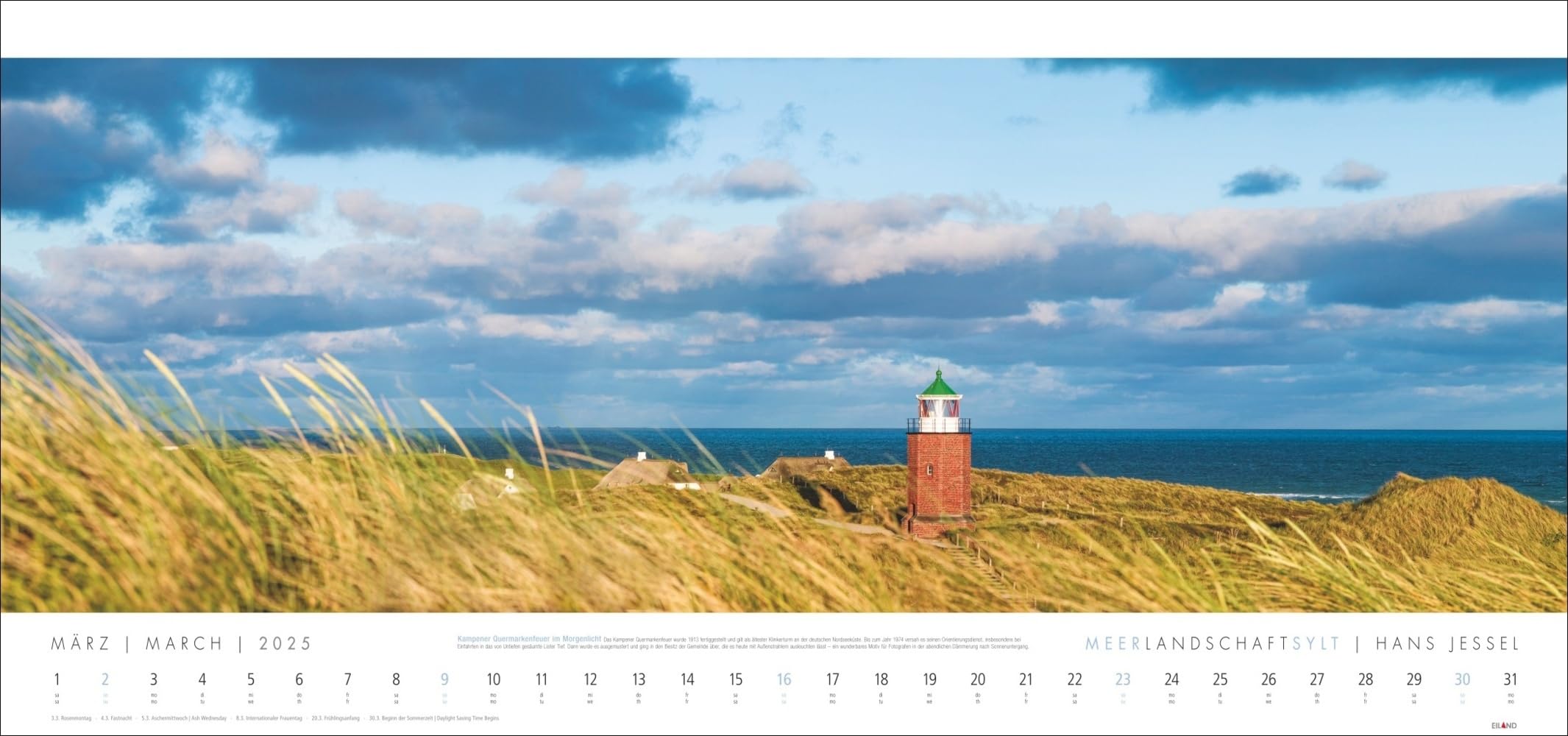 Meerlandschaft SYLT Kalender 2025 - Hans Jessel: Großer Panorama-Wandkalender mit Fotos des bekannten Künstlers Hans Jessel. Meereslandschaften eingefangen in einem XXL-Fotokalender.