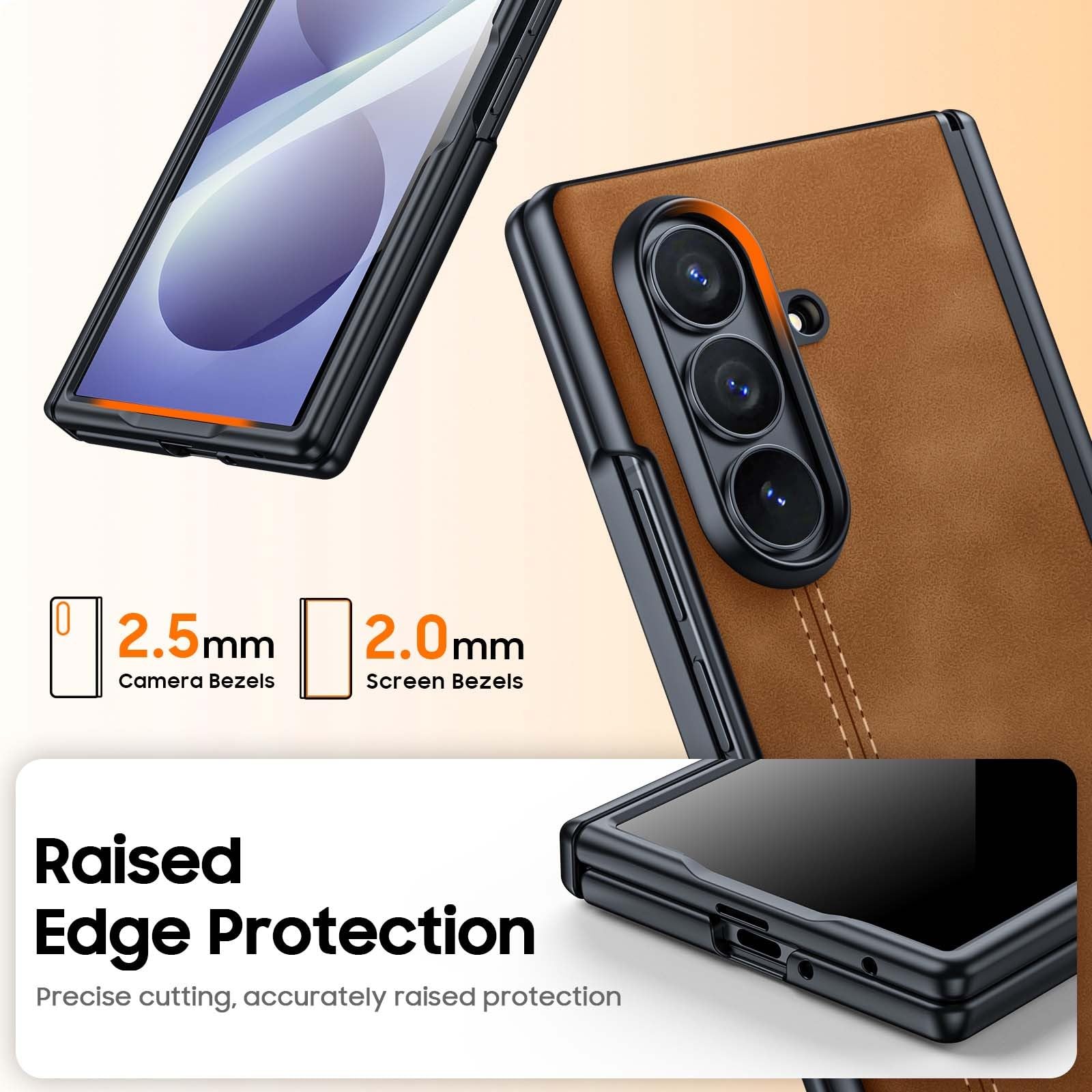 Generic etui kompatybilne z Samsung Galaxy Z Fold 8 Ultra (kolor: ciemnoszary skórzany twardy futerał z klapką z przezroczystą folią przednią
