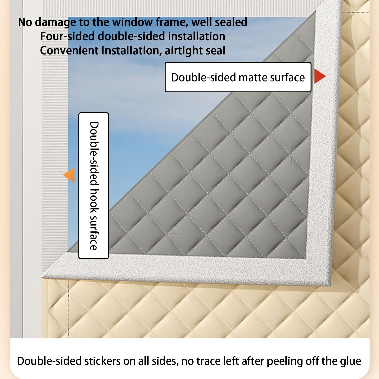 Fenster Isolierung Gegen Kälte, Winter-Fensterisolierset Aufgerolltes Design Wärmeschutzvorhang für Fenster Kratzfest/kälteisolierend/Wärmeisolierend für Fenster(Style 3,100x200cm)