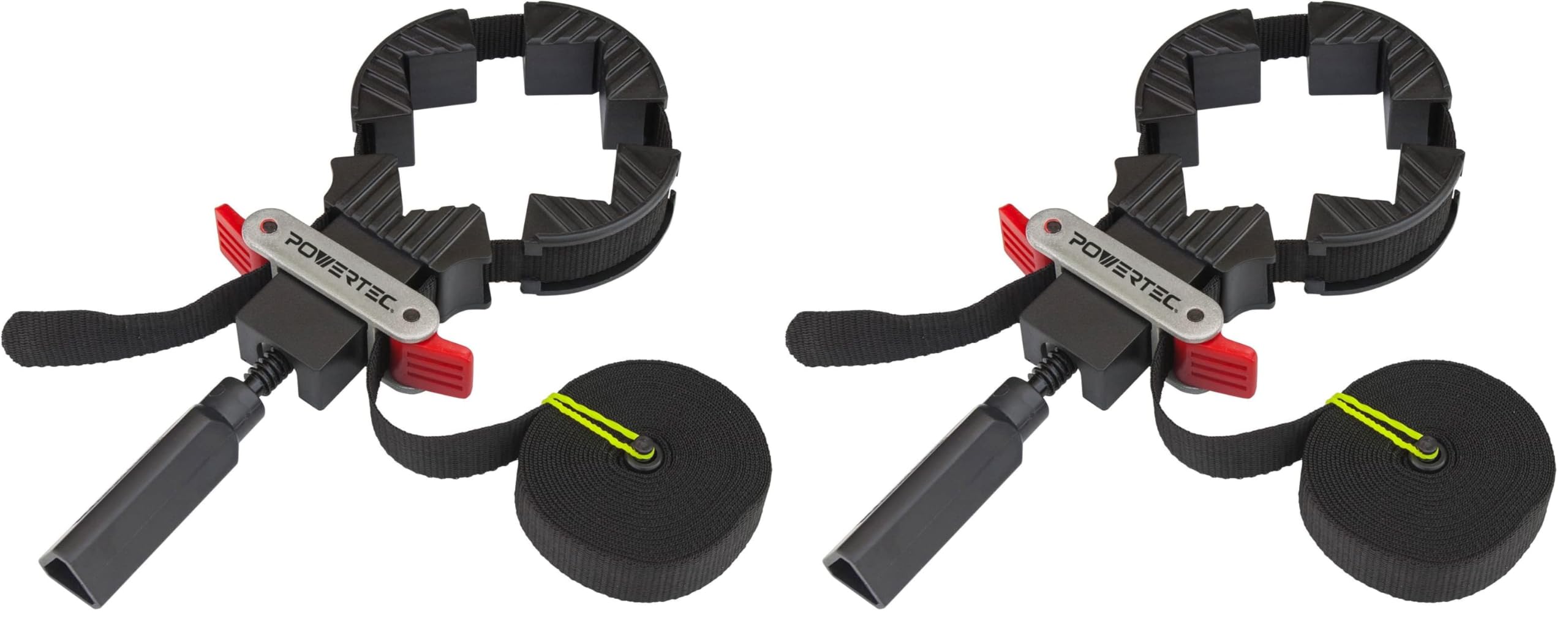 POWERTEC 71017V Quick Release Band Clamp | Woodworking Frame Clamping Strap Holder (Pack of 2)