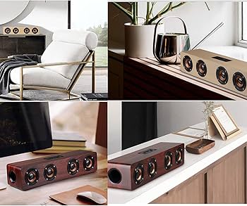 木製 Bluetoothスピーカー 高品質サウンド 高音質多機能20w木製サブウーファー音サラウンド音楽サウンド