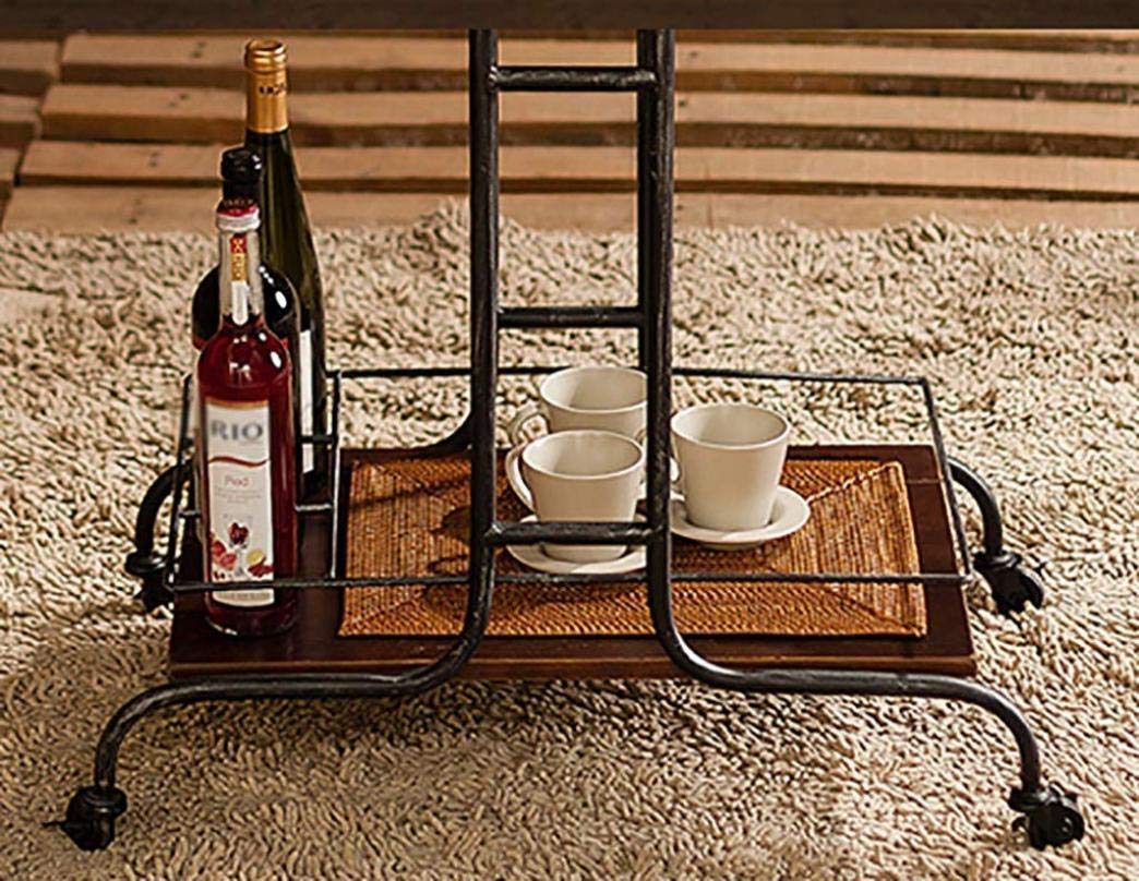 Drewniany wózek na napoje w stylu europejskim mobilny wózek na wino do hotelu restauracji wózek kosmetyczny ciężarówki ręczne z przekąskami samochód jadalnia stojak do przechowywania samochodu
