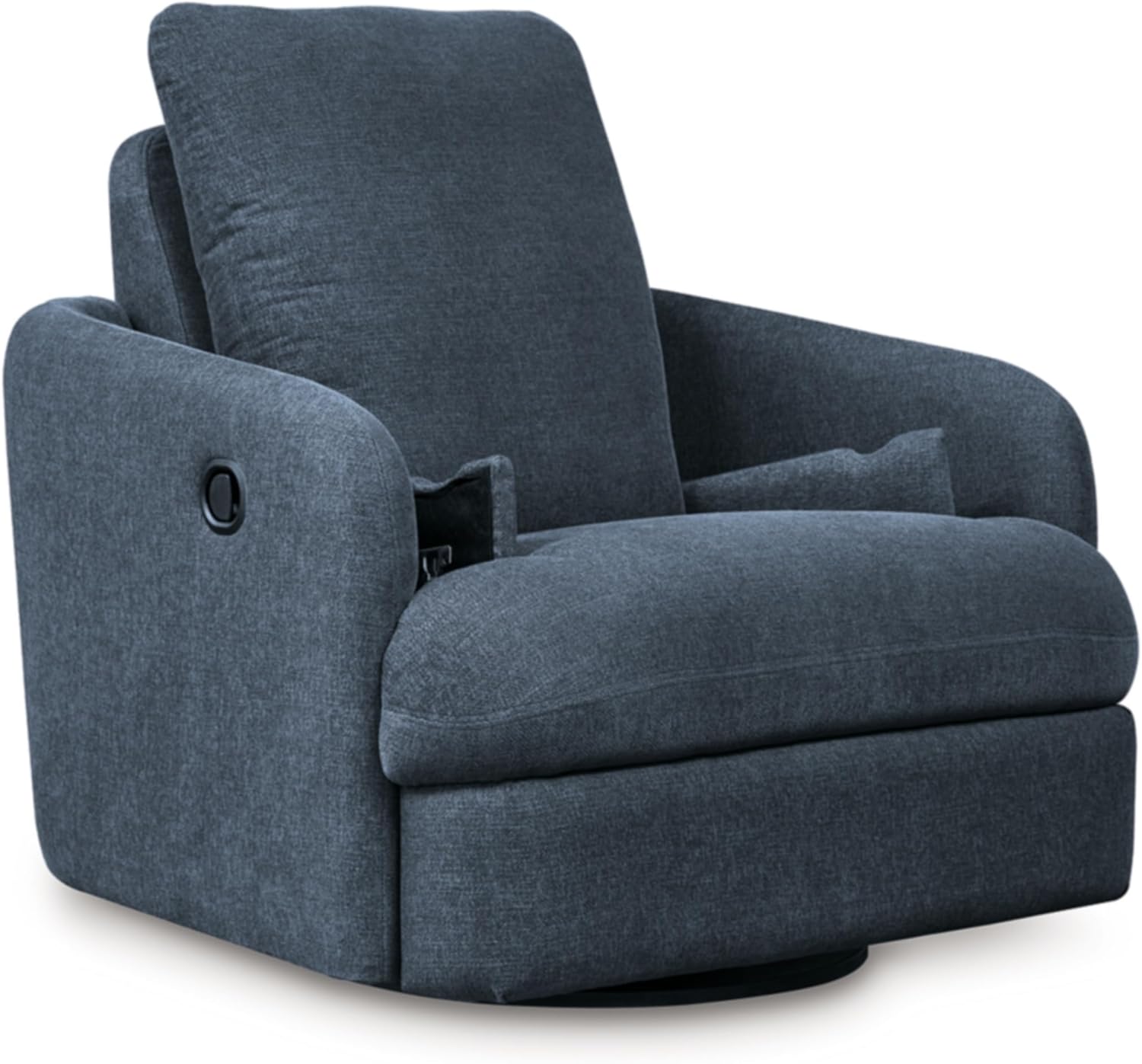 Ink Blue Polyester Swivel Recliner Armchair with Lift
